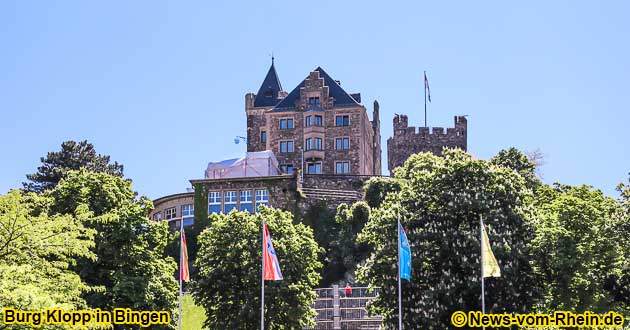 Die BUrg Klopp oberhalb von Bingen beherbergt einen Teil der Stadtverwaltung.