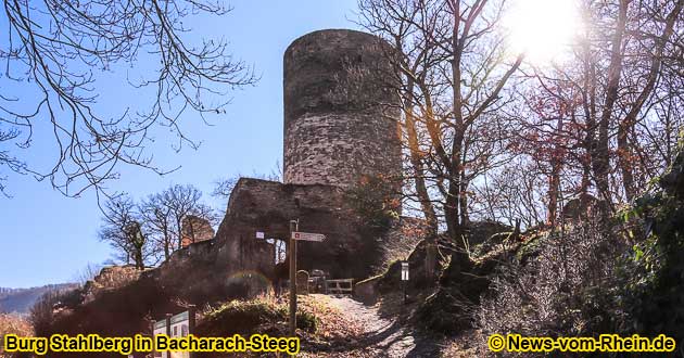 Burg Stahlberg oberhalb von Bacharach, Ortsteil Steeg.
