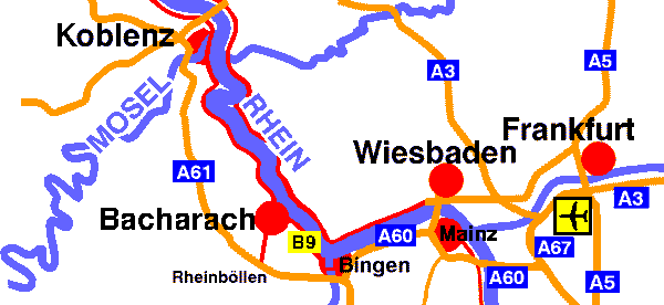 Landkarte Bacharach