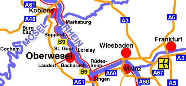 Landkarte Oberwesel