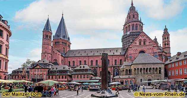 Der Dom ist das bekannteste Wahrzeichen in Mainz am Rhein.